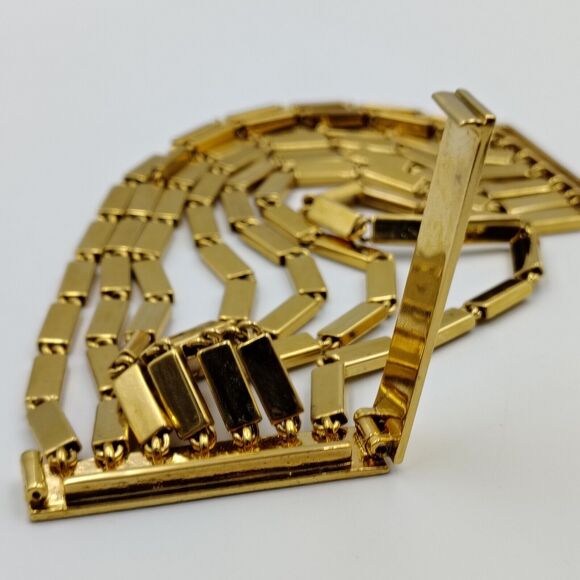 Kate Spade New York Gold Tone Multi Strand Bar Links Statement Bracelet 7.5" - Picture 8 of 11